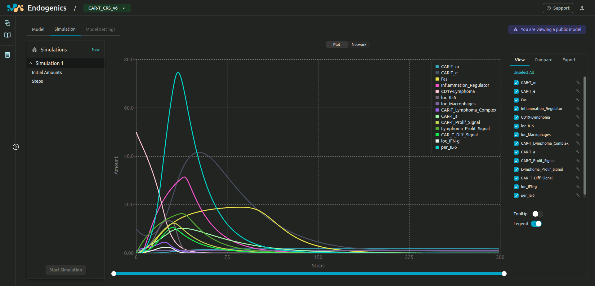 Screenshot simulation page